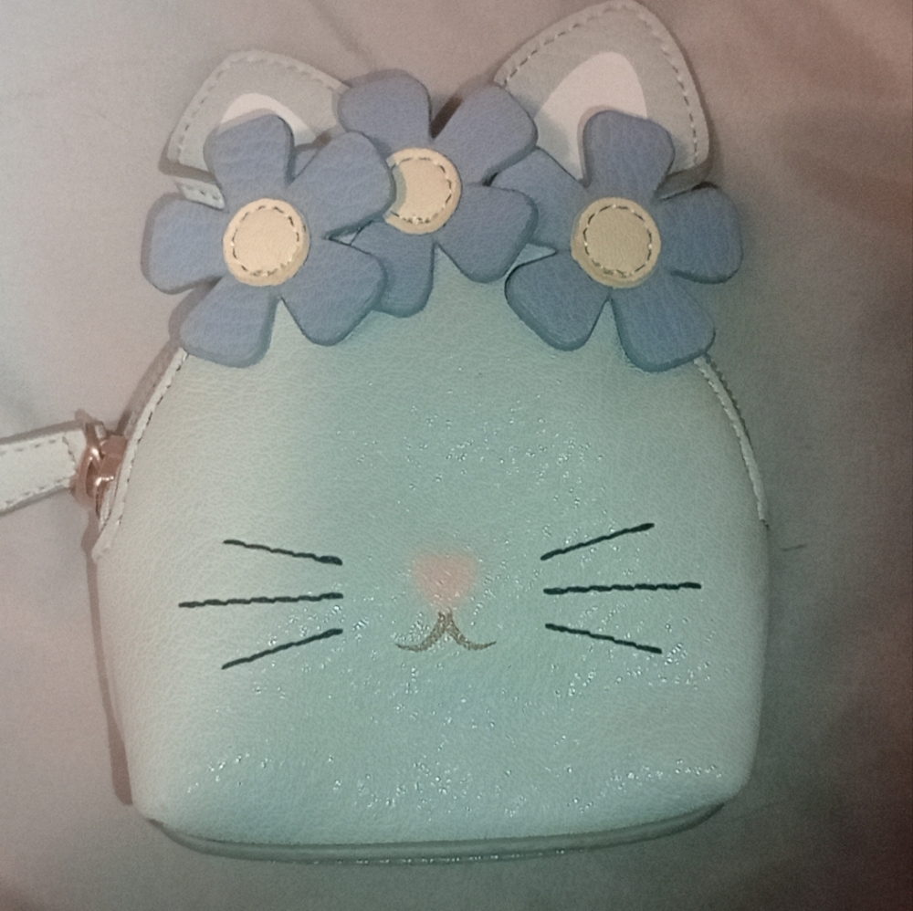 LC Lauren Conrad Cat Ear Kids Bag with Blue and Cream Flowers